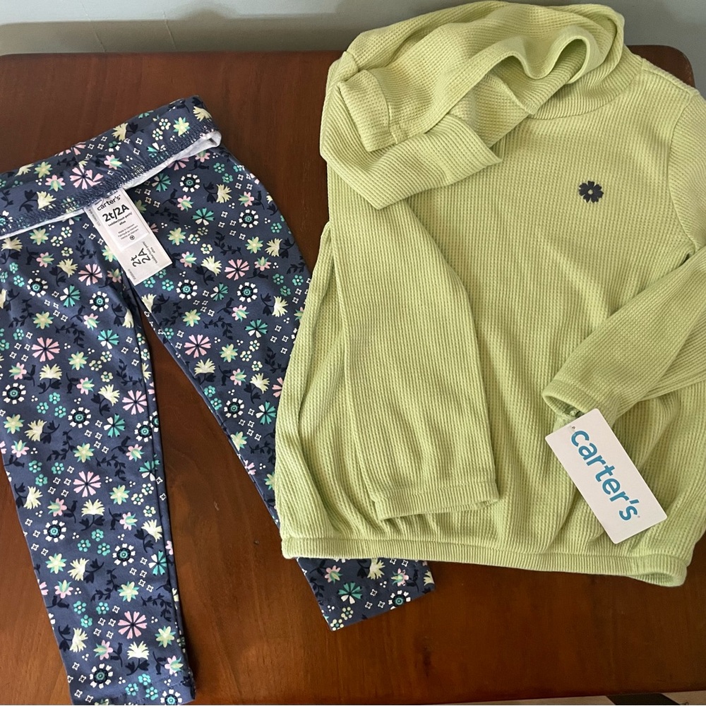 Carter's Green and Blue Matching Set - Hoodie and Leggings
